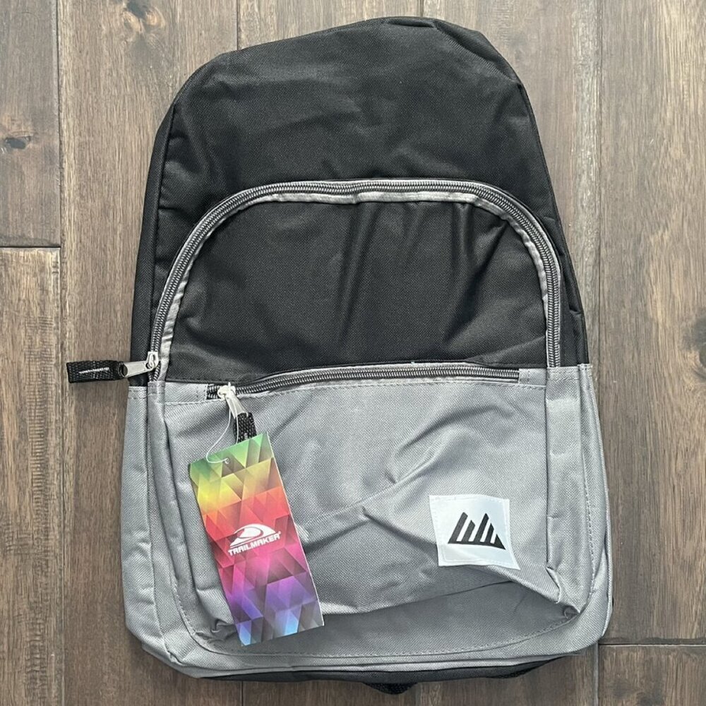 Trailmaker 17” Black and Gray Backpack NWT
